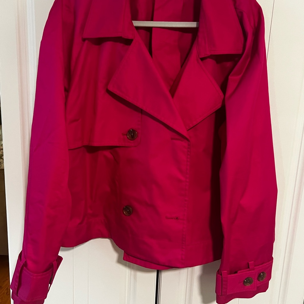 Pink Trench Coat with Modern Professional Cut